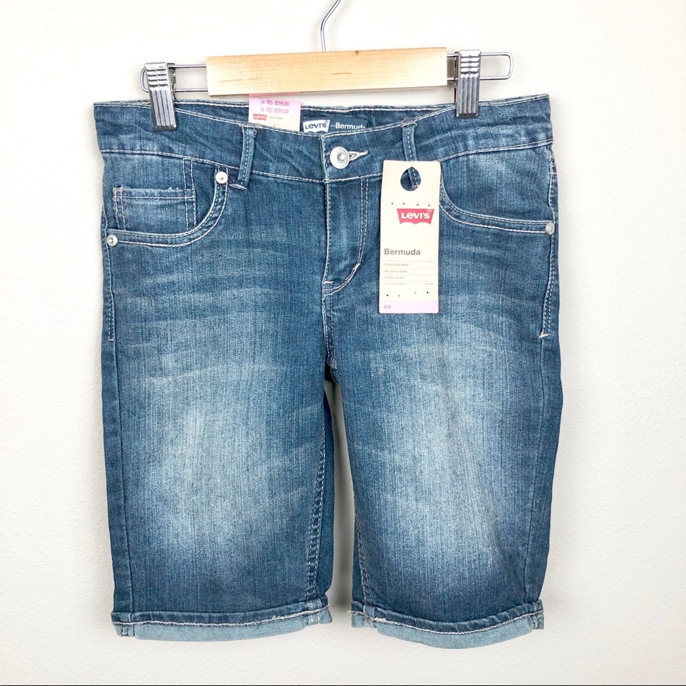 LEVI’s Bermuda Mid Rise Denim Shorts Girl Size 14